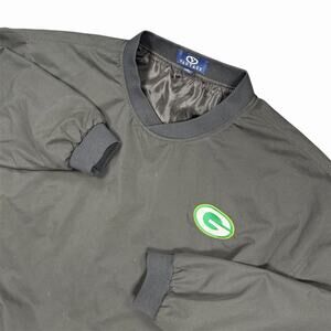 Green Bay Packers Vantage Windbreaker Pullover Jacket Men’s XL Black NFL